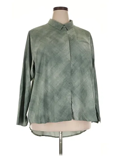 Pre-owned Athleta Long Sleeve Blouse In Green