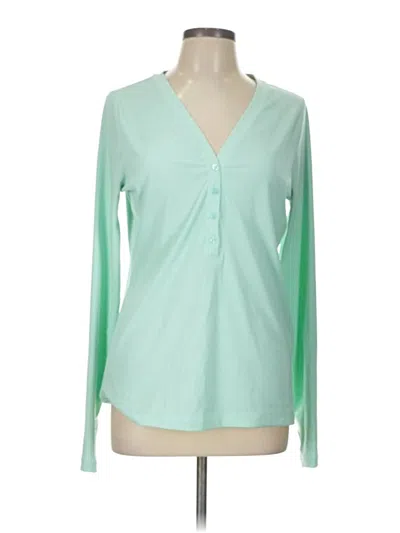 Pre-owned Athleta Long Sleeve Blouse In Green