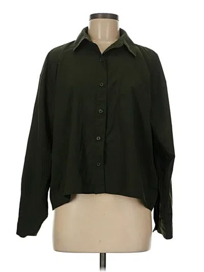 Pre-owned Athleta Long Sleeve Blouse In Green