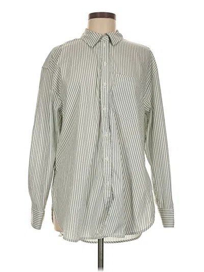 Pre-owned Athleta Long Sleeve Blouse In Green