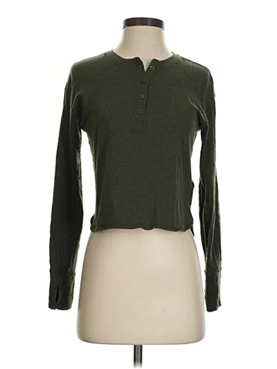 Pre-owned Athleta Long Sleeve Blouse In Green
