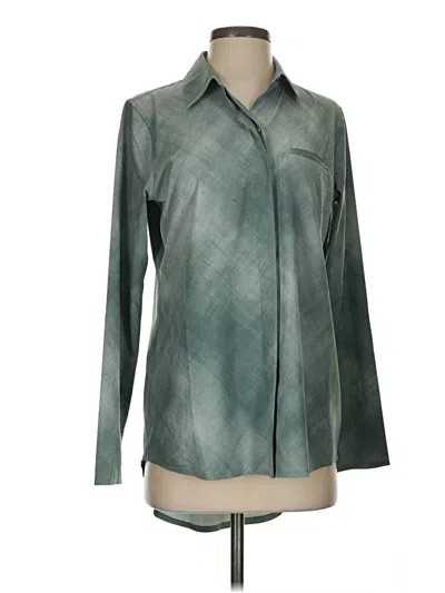 Pre-owned Athleta Long Sleeve Blouse In Green