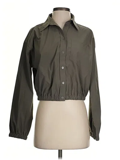 Pre-owned Athleta Long Sleeve Blouse In Green
