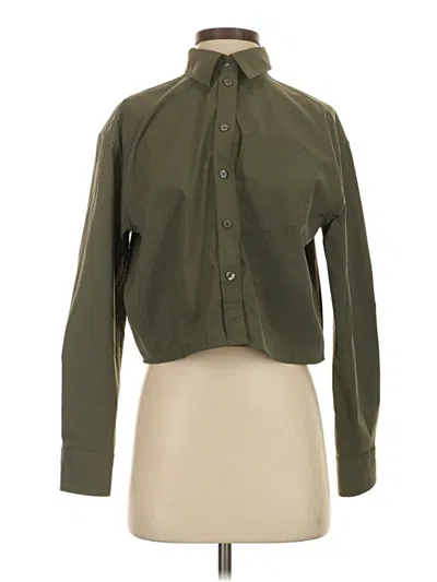 Pre-owned Athleta Long Sleeve Blouse In Green