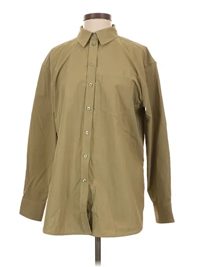 Pre-owned Athleta Long Sleeve Blouse In Green