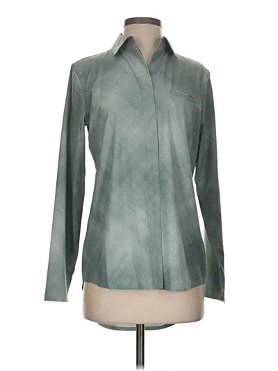Pre-owned Athleta Long Sleeve Blouse In Green