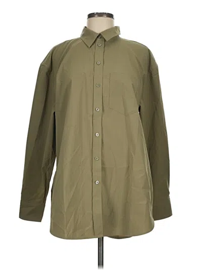 Pre-owned Athleta Long Sleeve Blouse In Green