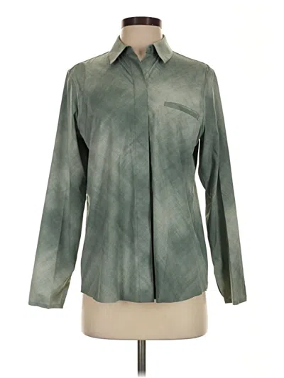 Pre-owned Athleta Long Sleeve Blouse In Green