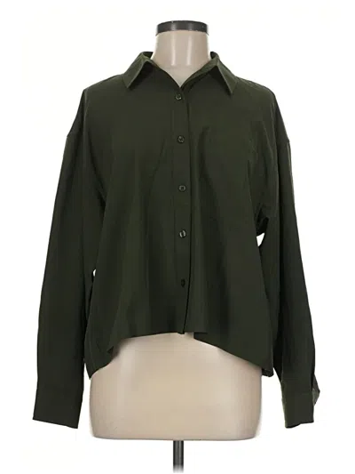 Pre-owned Athleta Long Sleeve Blouse In Green
