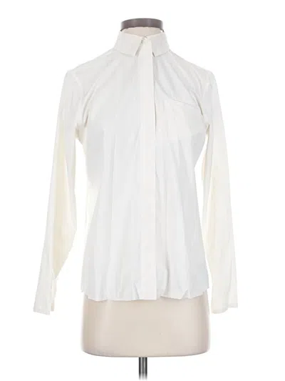Pre-owned Athleta Long Sleeve Blouse In Ivory