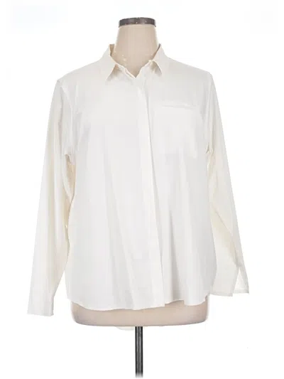 Pre-owned Athleta Long Sleeve Blouse In Ivory