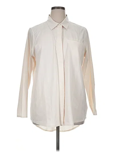 Pre-owned Athleta Long Sleeve Blouse In Ivory