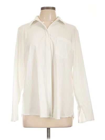 Pre-owned Athleta Long Sleeve Blouse In Ivory