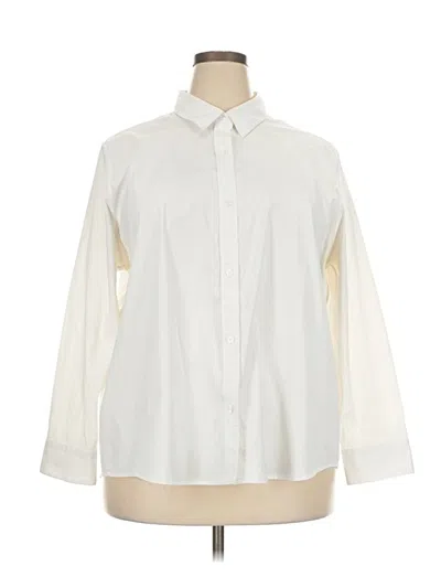 Pre-owned Athleta Long Sleeve Blouse In Ivory