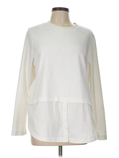 Pre-owned Athleta Long Sleeve Blouse In Ivory