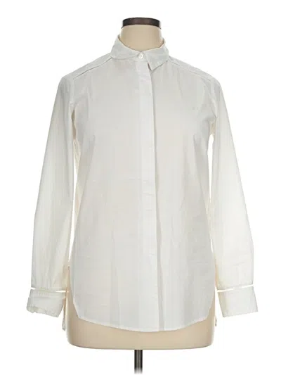 Pre-owned Athleta Long Sleeve Blouse In Ivory