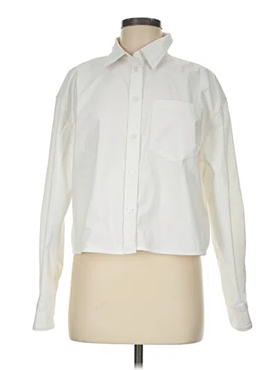Pre-owned Athleta Long Sleeve Blouse In Ivory