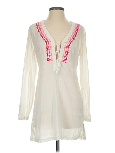 Pre-owned Athleta Long Sleeve Blouse In Ivory