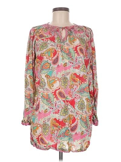Pre-owned Athleta Long Sleeve Blouse In Pink