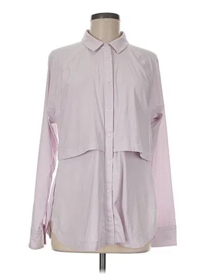 Pre-owned Athleta Long Sleeve Blouse In Pink