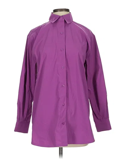 Pre-owned Athleta Long Sleeve Blouse In Purple