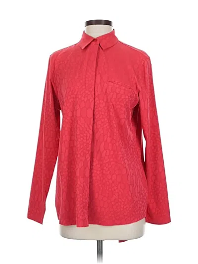 Pre-owned Athleta Long Sleeve Blouse In Red