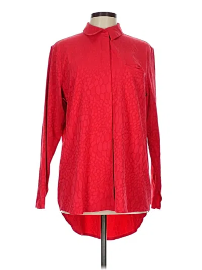 Pre-owned Athleta Long Sleeve Blouse In Red