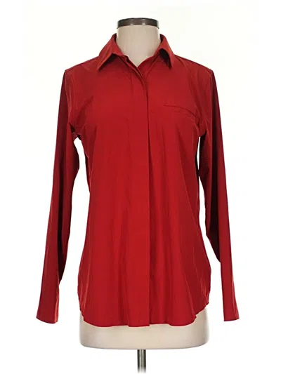 Pre-owned Athleta Long Sleeve Blouse In Red