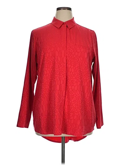 Pre-owned Athleta Long Sleeve Blouse In Red