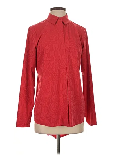 Pre-owned Athleta Long Sleeve Blouse In Red