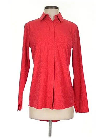 Pre-owned Athleta Long Sleeve Blouse In Red
