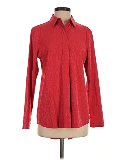 Pre-owned Athleta Long Sleeve Blouse In Red