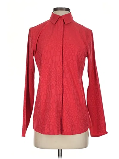 Pre-owned Athleta Long Sleeve Blouse In Red