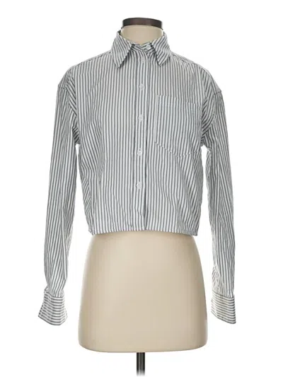 Pre-owned Athleta Long Sleeve Blouse In Silver