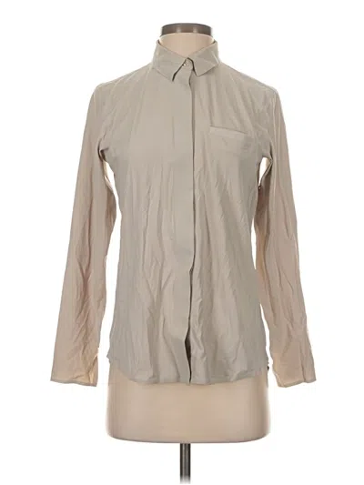 Pre-owned Athleta Long Sleeve Blouse In Tan