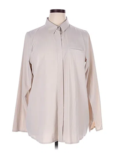 Pre-owned Athleta Long Sleeve Blouse In Tan