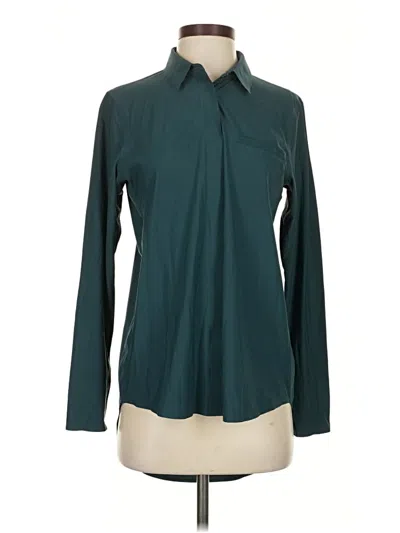 Pre-owned Athleta Long Sleeve Blouse In Teal