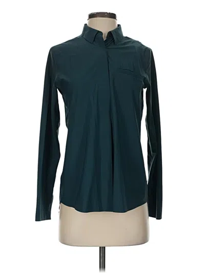 Pre-owned Athleta Long Sleeve Blouse In Teal