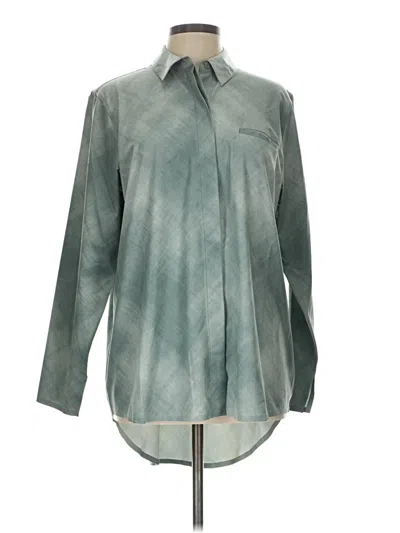 Pre-owned Athleta Long Sleeve Blouse In Teal