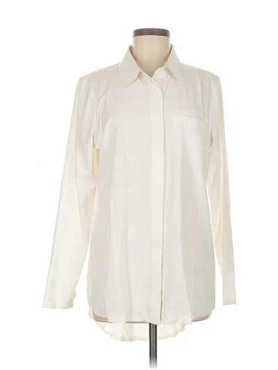 Pre-owned Athleta Long Sleeve Blouse In White