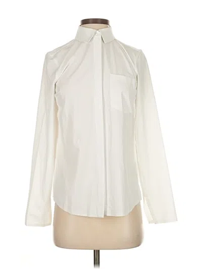 Pre-owned Athleta Long Sleeve Blouse In White
