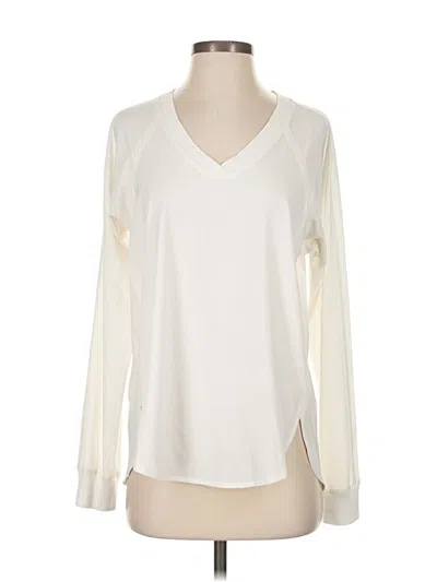 Pre-owned Athleta Long Sleeve Blouse In White
