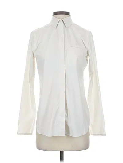 Pre-owned Athleta Long Sleeve Blouse In White