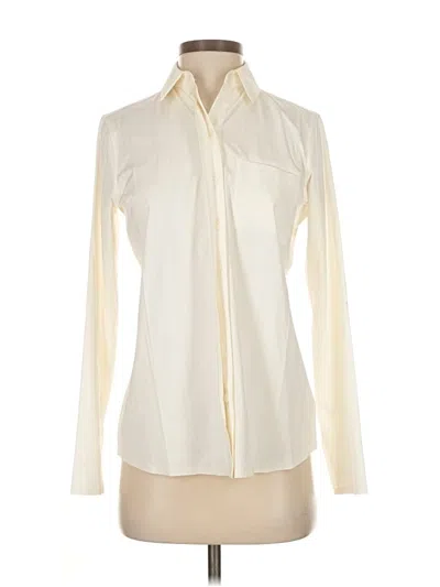 Pre-owned Athleta Long Sleeve Blouse In White