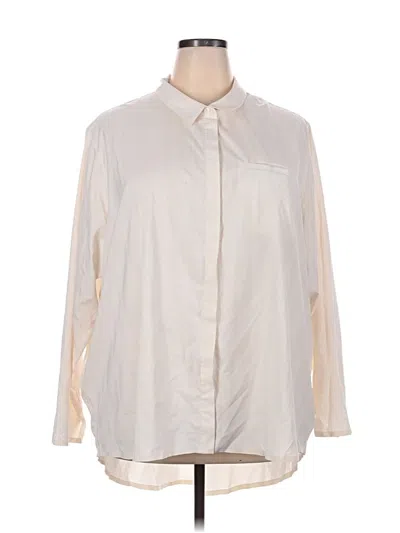 Pre-owned Athleta Long Sleeve Blouse In White