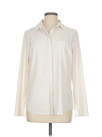 Pre-owned Athleta Long Sleeve Blouse In White