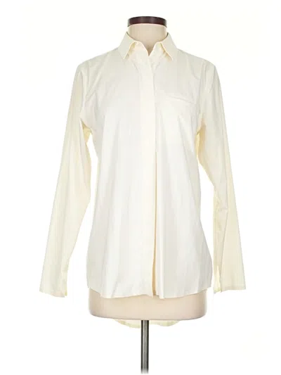 Pre-owned Athleta Long Sleeve Blouse In White