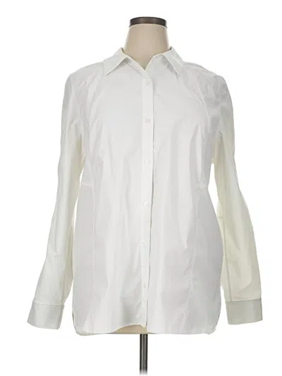 Pre-owned Athleta Long Sleeve Blouse In White
