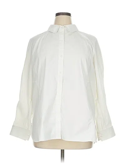 Pre-owned Athleta Long Sleeve Blouse In White