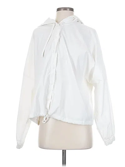 Pre-owned Athleta Long Sleeve Blouse In White